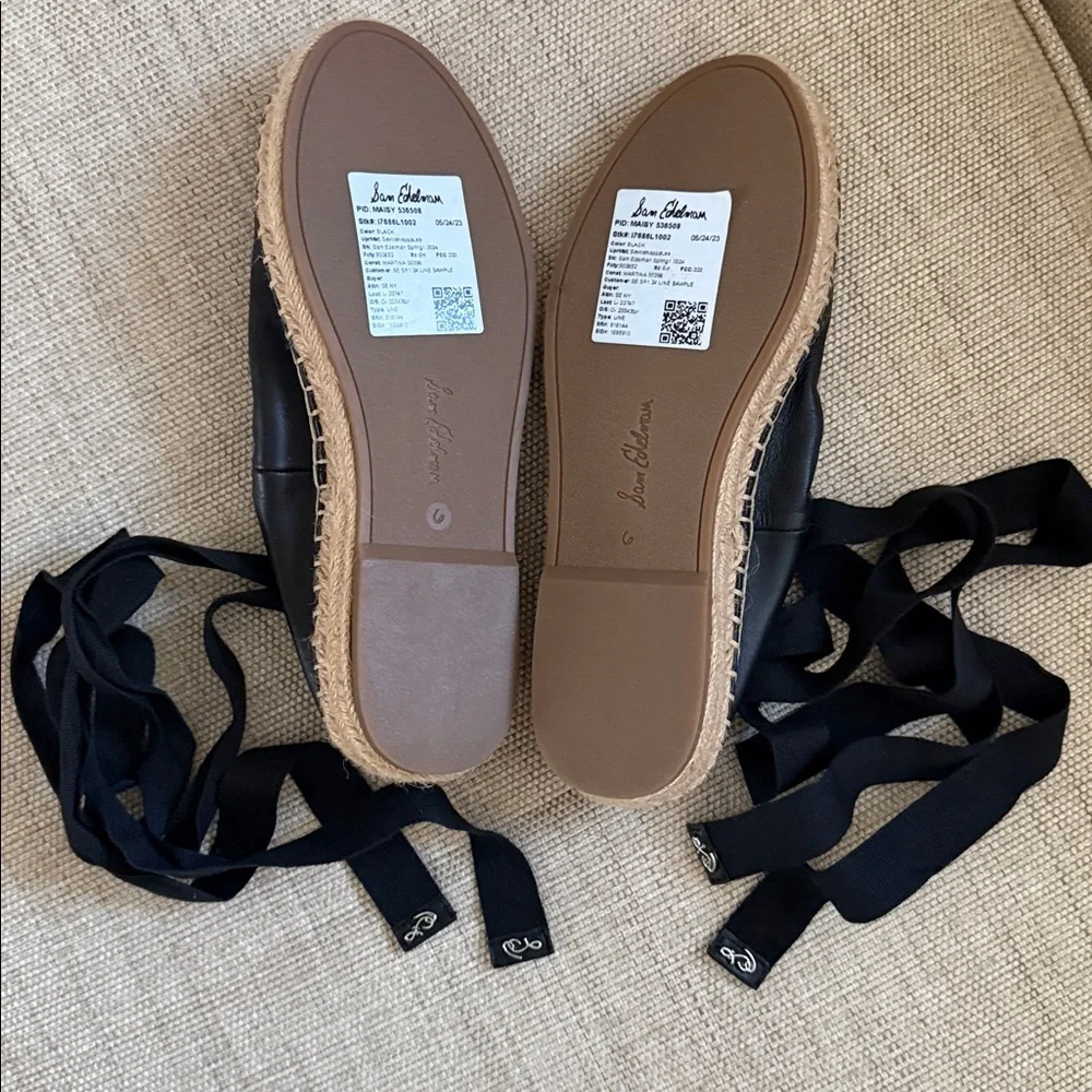 Sam Edelman Ballet Slipper Platform Espadrille Leather Ankle Lace Sample Maisy